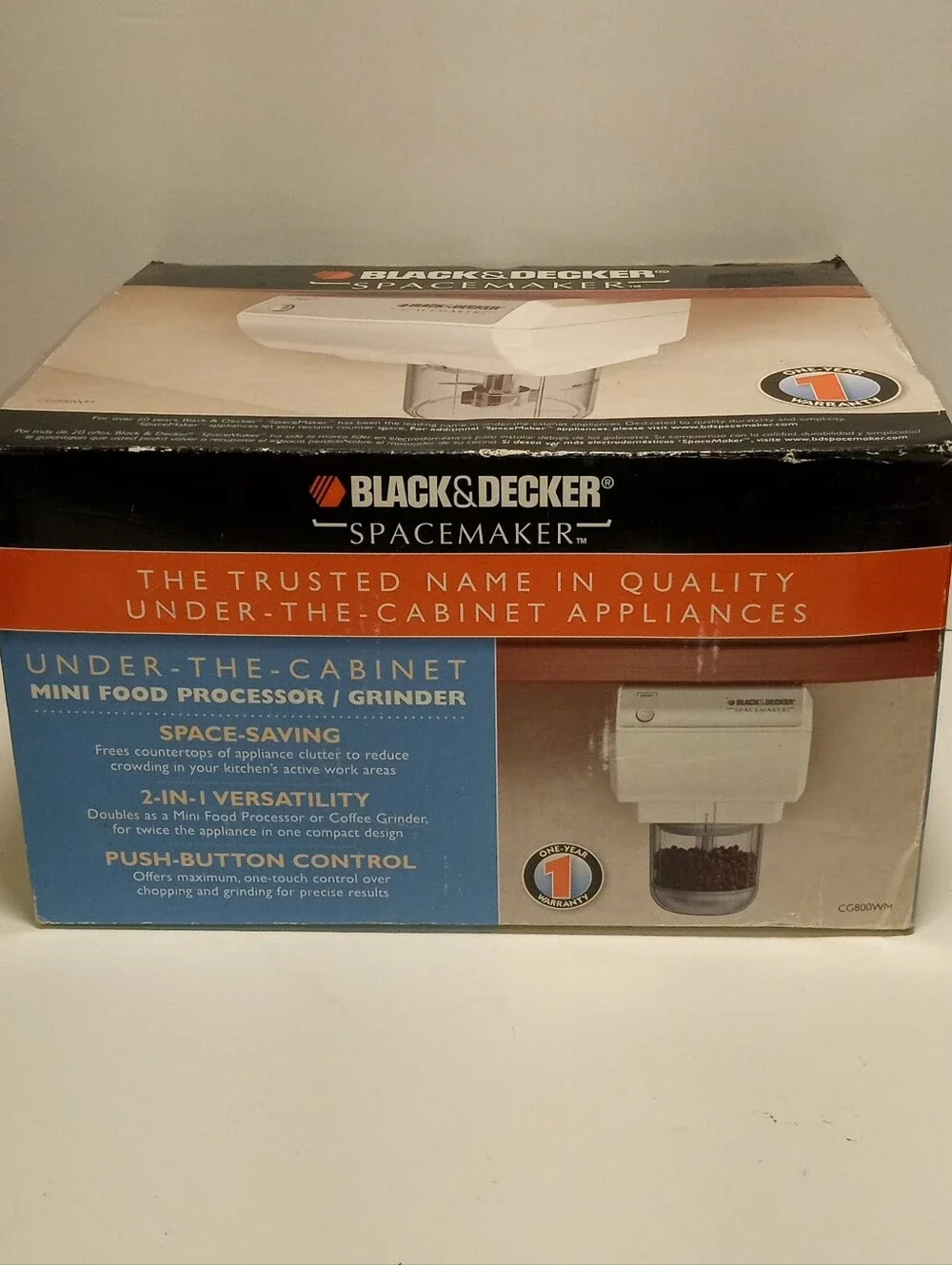 BLACK & DECKER Spacemaker CG800WM Under-Cabinet Grinder/Chopper White 4oz